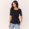 Lands’ End Women’s Lightweight Jersey Tie Front Top(Black)