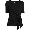 Lands’ End Women’s Lightweight Jersey Tie Front Top(Black)
