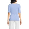 Lands’ End Women’s Lightweight Jersey Tie Front Top(Light Periwinkle Tiny Stripe)