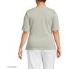 Lands’ End Women’s Lightweight Jersey Tie Front Top(Sage Thin Stripe)