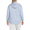 Lands’ End Women’s Long Sleeve Slub Hooded Popover(Light Periwinkle Multi Stripe)