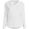 Lands’ End Women’s Long Sleeve Slub Hooded Popover(White)