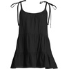 Lands’ End Women’s New Tiered Cover Up Mini Dress(Black)