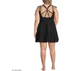 Lands’ End Women’s New Tiered Cover Up Mini Dress(Black)