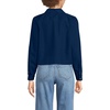 Lands’ End Women’s No Iron Boxy Cropped Shirt(Deep Sea Navy)