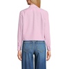 Lands’ End Women’s No Iron Boxy Cropped Shirt(Seaside Pink/Navy Stripe)