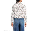 Lands’ End Women’s No Iron Boxy Cropped Shirt(White Meadow Floral)