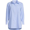 Lands’ End Women’s No Iron Oversized Poplin Extra Long Tunic(Clear Blue Sky Stripe)