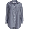 Lands’ End Women’s No Iron Oversized Poplin Extra Long Tunic(Deep Sea Navy Thin Stripe)