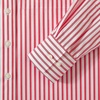 Lands’ End Women’s No Iron Oversized Poplin Extra Long Tunic(White/Compass Red Stripe)
