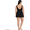 Lands’ End Women’s Plus Size DD-Cup Side Tie Mini Swim Dress Swimsuit(Black)