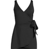 Lands’ End Women’s Plus Size DD-Cup Side Tie Mini Swim Dress Swimsuit(Black)