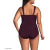Lands’ End Women’s Plus Size DD-Cup Slender Grecian Tummy Control Chlorine Resistant One Piece Swimsuit(Dark Wine)