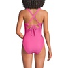 Lands’ End Women’s Ribbed Knot Front One Piece Swimsuit(Pink Ottoman)
