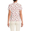 Lands’ End Women’s Short Sleeve Lightweight Jersey Button Pintuck Top(Ivory Mini Poppy Floral)