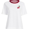 Lands’ End Women’s Short Sleeve Mariner T-Shirt(Cherries/White)