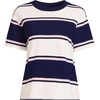 Lands’ End Women’s Short Sleeve Mariner T-Shirt(Deep Sea Navy/Pink Stripes)