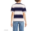 Lands’ End Women’s Short Sleeve Mariner T-Shirt(Deep Sea Navy/Pink Stripes)