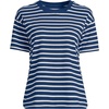 Lands’ End Women’s Short Sleeve Mariner T-Shirt(Deep Sea/Ivory Breton Stripe)