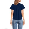 Lands’ End Women’s Slub Short Sleeve Notch Neck Top(Deep Sea Navy)