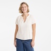 Lands’ End Women’s Slub Short Sleeve Notch Neck Top(Ivory)