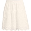 Lands’ End Women’s Smocked Waist Mini Skirt(Warm Ivory)