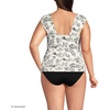 Lands’ End Womens Square Neck Underwire Square Back Tankini Swimsuit Top(Egret/Black Toile)