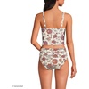 Lands’ End Women’s Sweetheart Wrap Midkini Top(Egret White Ornate Floral)