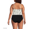 Lands’ End Women’s Sweetheart Wrap Midkini Top(Egret/Black Toile)
