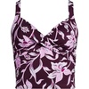Lands’ End Women’s Sweetheart Wrap Midkini Top(Tropic Floral/Dark Wine)