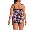 Lands’ End Women’s Sweetheart Wrap Midkini Top(Tropic Floral/Dark Wine)