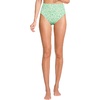 Lands’ End Women’s Tugless Scallop High Waisted Bikini Bottoms(Icy Mint Green Multi Floral)