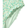 Lands’ End Women’s Tugless Scallop High Waisted Bikini Bottoms(Icy Mint Green Multi Floral)