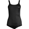 Lands’ End Women’s Tummy Control Chlorine Resistant Scoop Neck Soft Cup Tugless Sporty One Piece Swimsuit(Black)