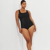Lands’ End Women’s Tummy Control Chlorine Resistant Scoop Neck Soft Cup Tugless Sporty One Piece Swimsuit(Black)