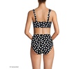 Lands’ End Women’s Twist Front Bikini Top(Black/Egret White Tossed Dots)