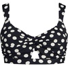 Lands’ End Women’s Twist Front Bikini Top(Black/Egret White Tossed Dots)