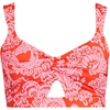 Lands’ End Women’s Twist Front Bikini Top(Radiant Orange Floral Medley)