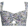 Lands’ End Women’s Twist Front Bikini Top(White/Lilac Multi Ditsy Floral)