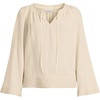 Lands’ End Women’s Voile Tie Neck Poet Blouse(Dried Bamboo)