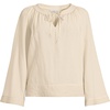 Lands’ End Women’s Voile Tie Neck Poet Blouse(Dried Bamboo)