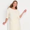Women’s 3/4 Sleeve Cozy Rib Dolman Shirt(Ivory Heather)