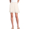Lands’ End Women’s Smocked Waist Mini Skirt(Warm Ivory)