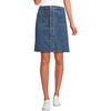 Lands’ End Women’s Soft Denim Mid Rise Button Through Mini Skirt(Indigo Tide Blue)