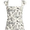 Lands’ End Womens Square Neck Underwire Square Back Tankini Swimsuit Top(Egret/Black Toile)