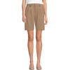 Lands’ End Women’s Stretch Poly Rayon High Rise Pleated 10″ Shorts(Rich Camel)