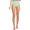 Lands’ End Women’s Tugless Scallop High Waisted Bikini Bottoms(Icy Mint Green Multi Floral)