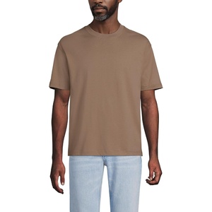 Lands’ End Men’s Short Sleeve Super-T Crew Relaxed Fit Tee(Dark Jute Brown)