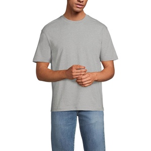 Lands’ End Men’s Short Sleeve Super-T Crew Relaxed Fit Tee(Gray Heather)