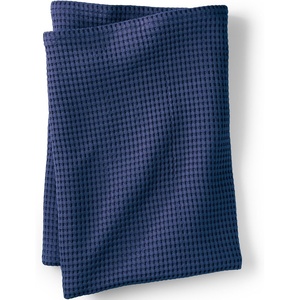 Lands’ End Organic Cotton Waffle Blanket Deep Sea Navy King(Deep Sea Navy)